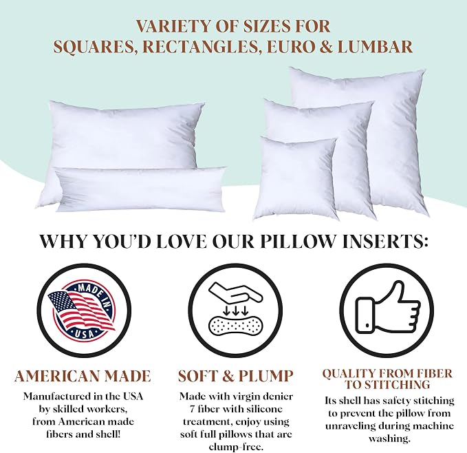 Pillowflex Synthetic Down Pillow Insert - 14x38 Down Alternative Pillow, Ultra Soft, Large Rectangle Body Sleeping Pillow, Lumbar, Long, Back - 1 Decorative Pillow Form