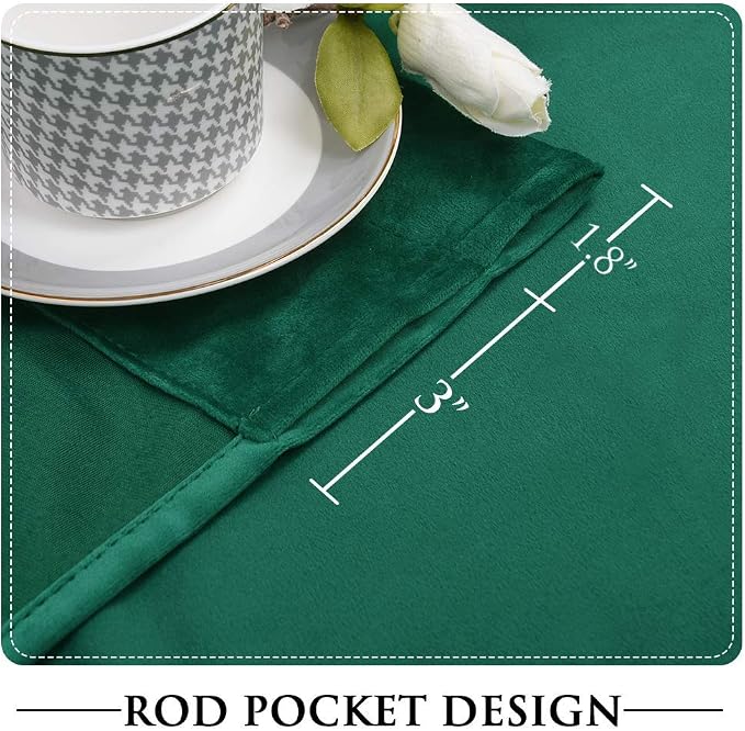 StangH Emerald Green Velvet Curtains 84 inches - Christmas Holiday Decor Plush Blackout Thermal Insulated Window Curtains Drapes for Living Room, W52 x L84, 2 Panels