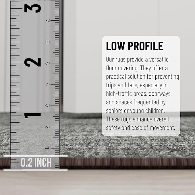 Ottomanson Aisle Runner Rug 2'7" x 30' – Soft Non-Slip Rug, Low Pile Carpet for Hallways, Events, Churches & Extra-Long Indoor Spaces, Solid Brown
