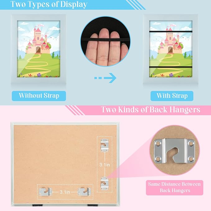 [2-Pack] Kids Art Frames, 8.5x11 Front Opening Kids Artwork Frames Changeable, Light Green Artwork Display Storage Frame for Wall, Holds 50 Pcs, for 3D Picture, Crafts, Children Drawing, Hanging Art,