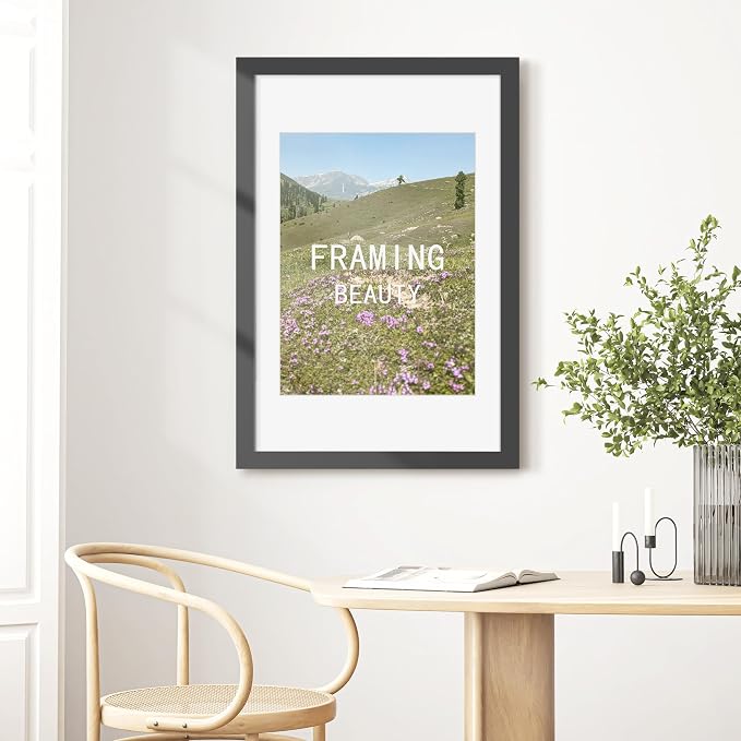 Picrit 22x34 Picture Frame 3 Pack, Black Poster Frame, Display Poster 18 x 24 with Mat or 22 x 34 without Mat for Horizontal or Vertical Wall Mounting