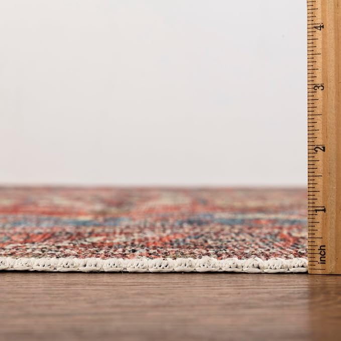 Keen Home Design 30"x120" Rug - Machine Washable Runner with Non-Slip Backing, Ideal for Hallway, Entryway, Kitchen, Laundry Room - Vintage, Easy Clean, Durable, Low Pile Rug - (2'6" x 10')
