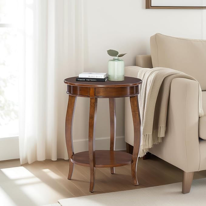 Powell Furniture Powell Hazelnut Round Shelf Table,, 18"L x 18"W x 24"H