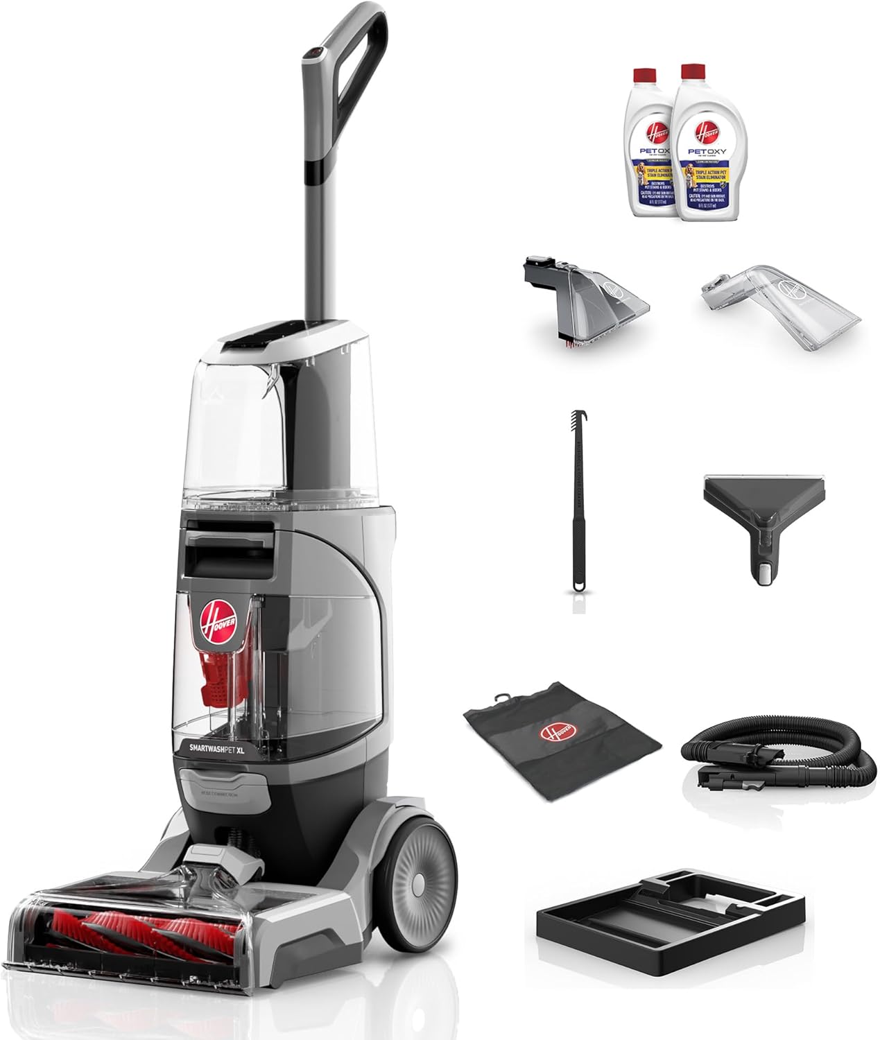 Hoover SmartWash Pet XL Upright Carpet Cleaner Machine for Carpet and Upholstery, Automatic Deep Cleaning Carpet Shampooer, Converts to Spot Cleaner, Pair with Hoover Carpet Cleaner Solution