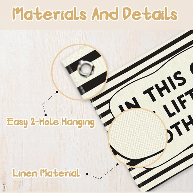 RTXLEZM Classroom Decor, in This Class We Lift Each Other up Canvas Banner Wall Hanging, Inspirational Wall Art Prints for Middle High School Classroom Decor, 20x30 Inch