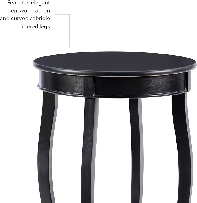 Powell Furniture Round Table with Shelf, Black