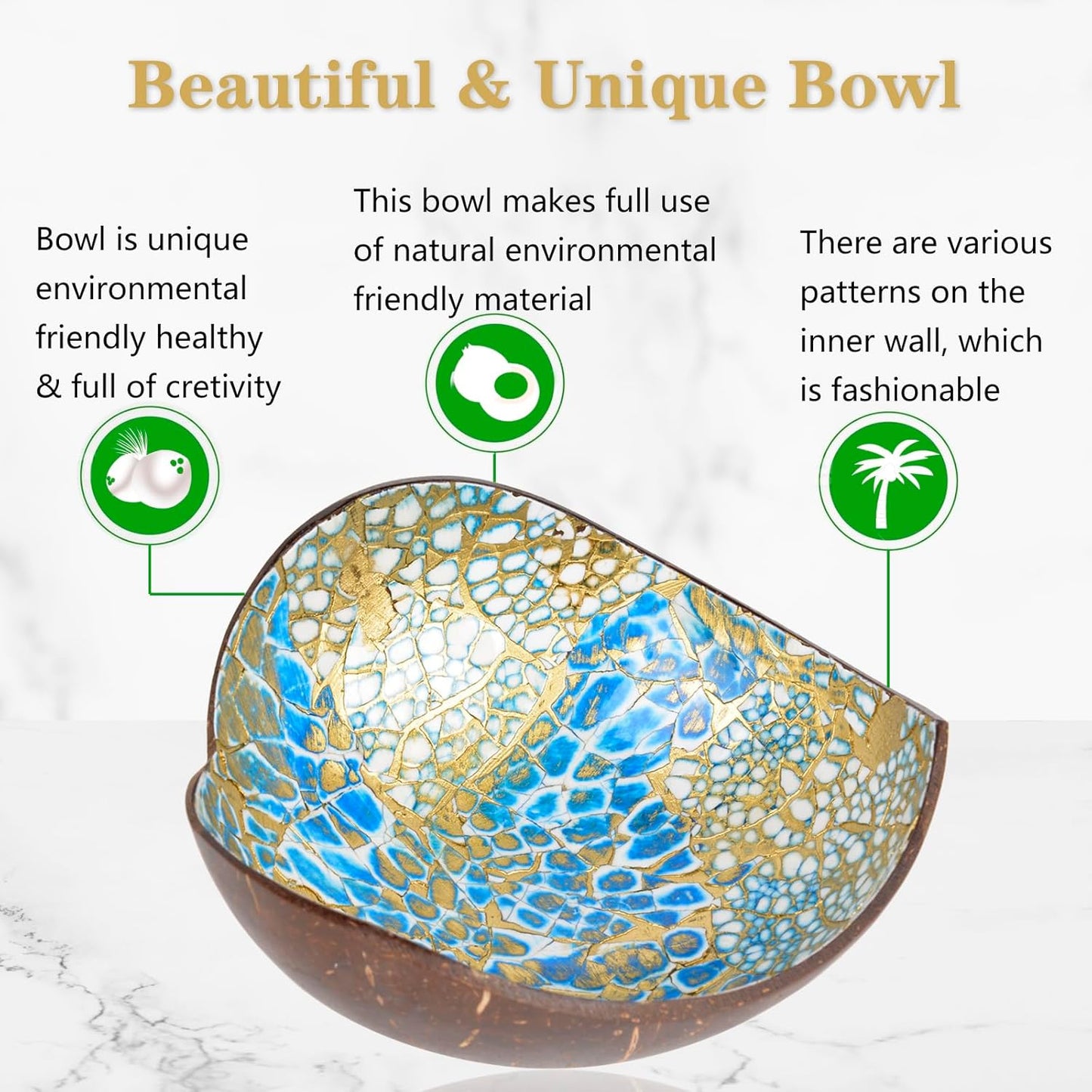 Coconut Bowls Decorative Candy Dish - Heart Acai Bowl, Natural Wooden Candy Dish, Key Bowl Holder for Entryway Table, Yogurt Smoothie Nuts Dessert Container, Rice Fruits Dry Snack Storage Shell Bowls