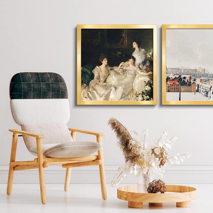 LaVie Home 24 x 24 Picture Frame, Square Poster Frame with High Definition Plexiglass, Horizontal or Vertical Wall Gallery Poster Frames Suitable for Photos, Artworks, Posters,Puzzle, Gold 1pc