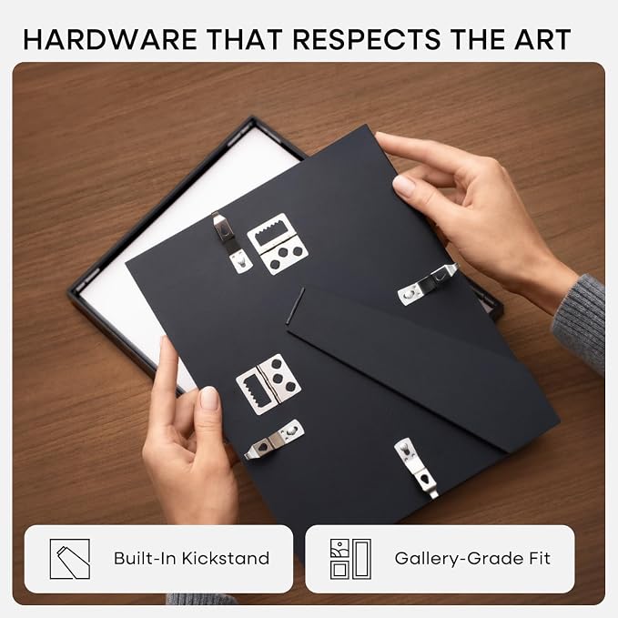 Homeforia 9x12 Picture Frame Black, High End Metal 9 x 12 Poster Frames with Mat 7 by 10 inch Photo, 9by12 Frame Matted to 7x10 in Art, 12x9 Wall or Tabletop Frames, Tempered Glass, Wall Kit, Set of 3