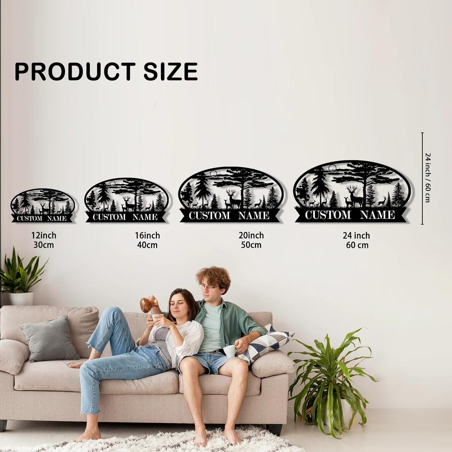 Personalized Hunting Metal Signs Outdoor - Custom Deer Antler Wall Art, Last Name Signs for Home, Rustic Cabin & Lodge Decor, Housewarming Gifts - MADE IN USA