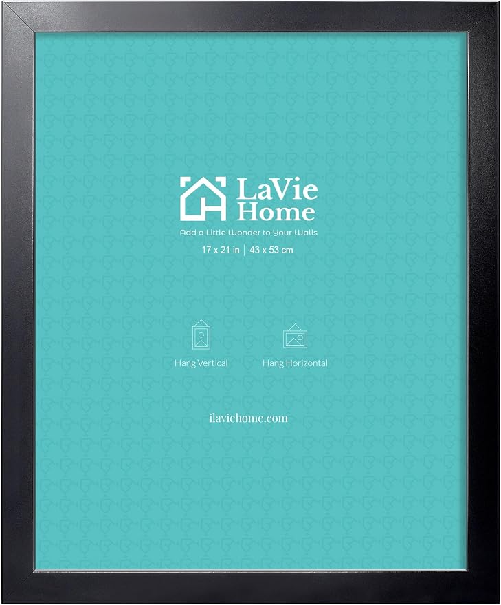 LaVie Home 17 x 21 Picture Frame, 21x17 Poster Frame with High Definition Plexiglass, Horizontal or Vertical Wall Gallery 17 x 21 Poster Frames Suitable for Photos, Artworks, Posters,Puzzle, Black 1pc