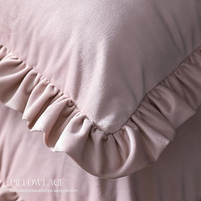 bilin gaier Vintage Pink Velvet Throw Pillow Covers 18x18,Set of 2,Spring Home Decor Pillow Covers with Zipper for Indoor & Outdoor Use,Square Decorative Pillow Cases for Couch,Bed,Living Room