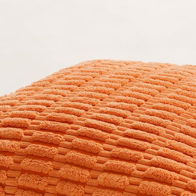 Fancy Homi 4 Packs Decorative Throw Pillow Covers for Living Room Couch Bed, Modern Farmhouse Boho Home Décor Accent Cushion Case, 18" x 18", Orange