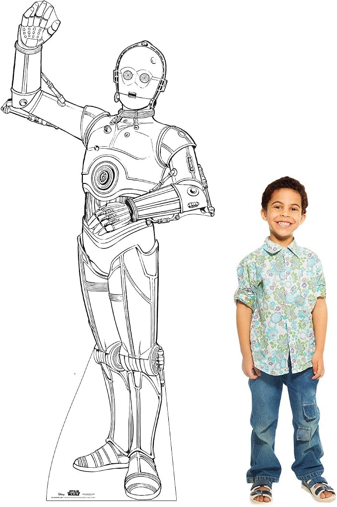 Cardboard People Color Me C-3PO Life Size Cardboard Cutout Standup - Disney's Star Wars