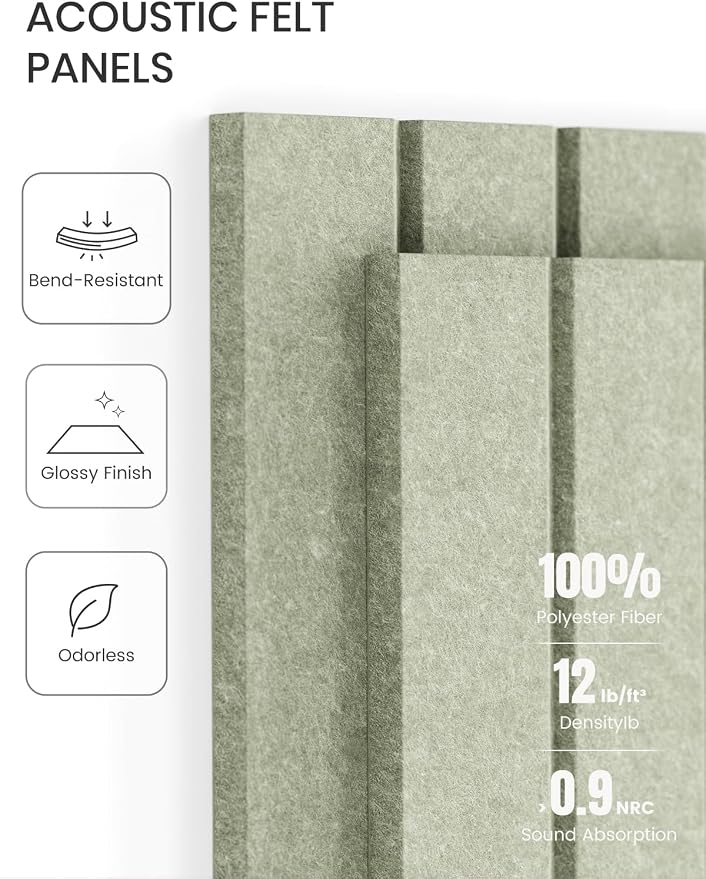 Fluxynara Large Felt Bulletin Board 36" x 24" Cork Board Alternative-6 Pack with 32 Safe Removable Adhesive Tabs, Cork Boards for Walls Cork Board for Home Office Classroom Pin Board - Sage Green
