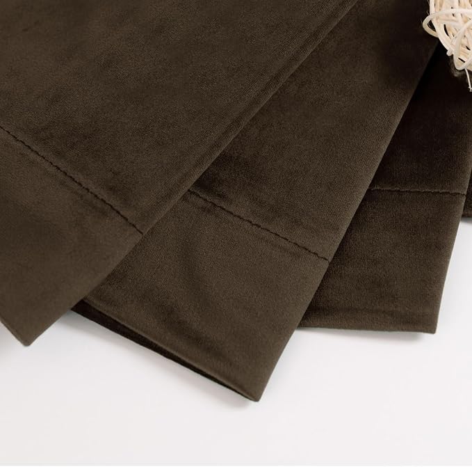 BGment Brown Velvet Curtains 84 inches Long for Living Room - Chocolate Blackout Thermal Insulated Vintage Elegant Super Soft Heavy Matt Room Darkening Drapes for Home Theater, 2 Panels, 52 x 84 Inch