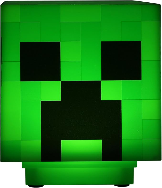 Paladone Minecraft Creeper Desk Light with Official Creeper Sounds, Handheld Night Light for Kids Room or Gamer Décor - Licensed Minecraft Gifts