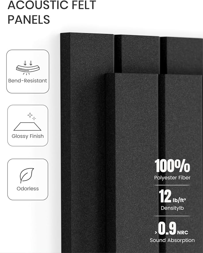 Fluxynara Large Felt Bulletin Board 36" x 24" Cork Board Alternative-6 Pack with 32 Safe Removable Adhesive Tabs, Cork Boards for Walls Cork Board for Home Office Classroom Pin Board -Charcoal Gray