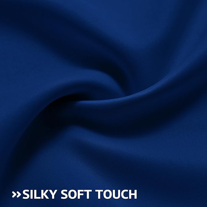 COSVIYA Grommet Blackout Room Darkening Royal Blue Curtains 72 inch Length 2 Panels,Thick Polyester Light Blocking Insulated Thermal Window Drapes for Bedroom/Living Room,38x72 inches
