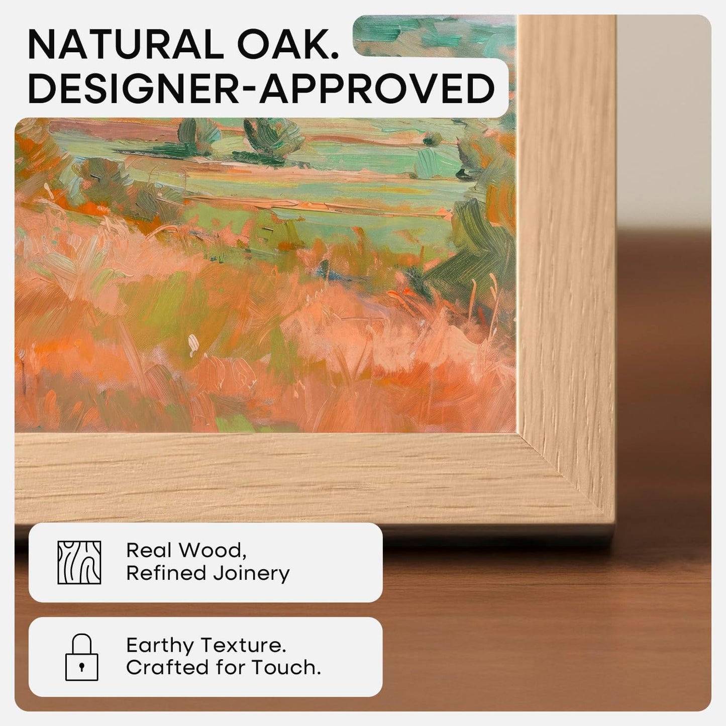 Homeforia A1 Poster Frame Natural Wood, High End Oak 23.4 x 33.1 Large Wooden Picture Frames Matted to 16.5 by 23.4 for Photo, A1 Size Light Wood Frames with Mat A2, Tempered Glass, Wall Kit, Set of 1