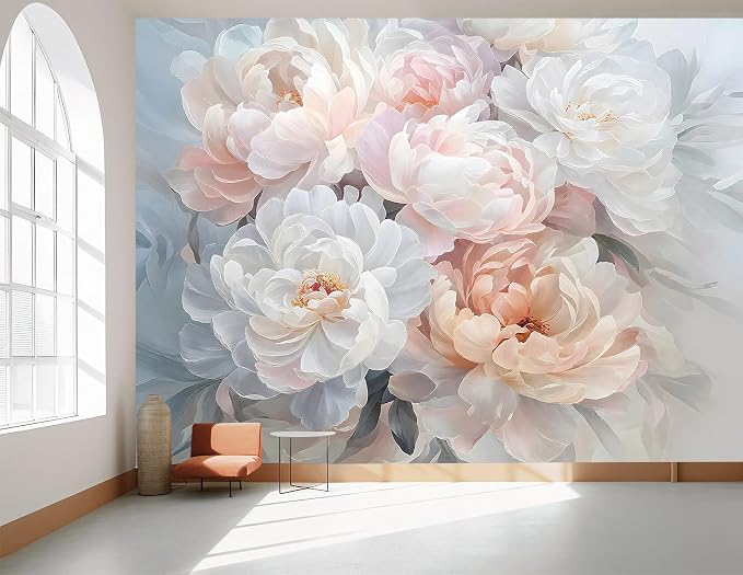 YQWDMX - Large Peony Flower Peel and Stick Wallpaper wall Paintings for Bedroom ZY09 XL