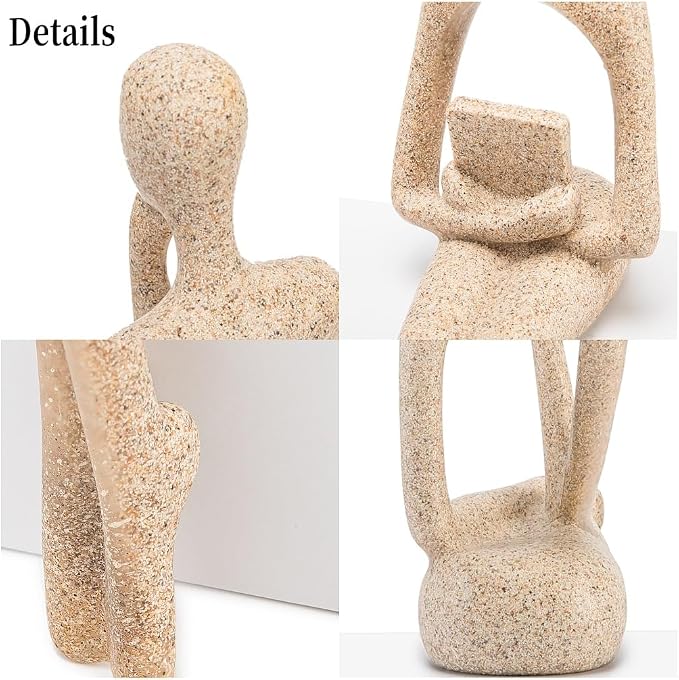 Prettidecor Home Decor Thinker Statue Accents, Set of 3 Thinker Sculptures Office Decor Abstract Resin Decoration on Shelf Table Desk for Living Room Office Bedroom Bookshelf Decor (Small)