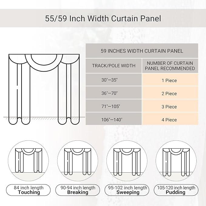 WAZZIO Boho Lace Curtains 72 Inches 2 Panel,Light Filtering Privacy Tassel & Geometry Crochet Semi Sheer Curtain Drapes for Bedroom Living Dining Room,Rod Pocket & Tassel,Earthy Color Taupe