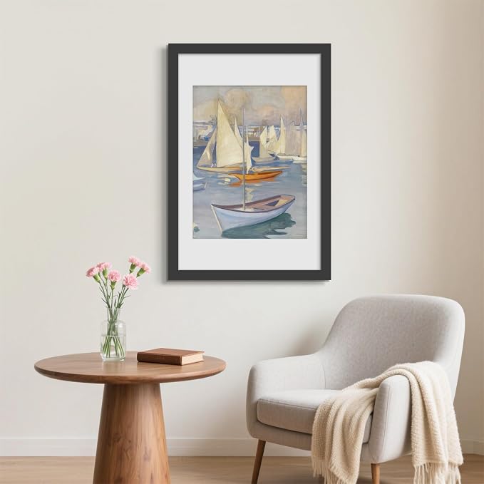 Picrit 22.375x34 Picture Frame 3 Pack, Black Poster Frame, Display Poster 18 x 24 with Mat or 22.375 x 34 without Mat for Horizontal or Vertical Wall Mounting
