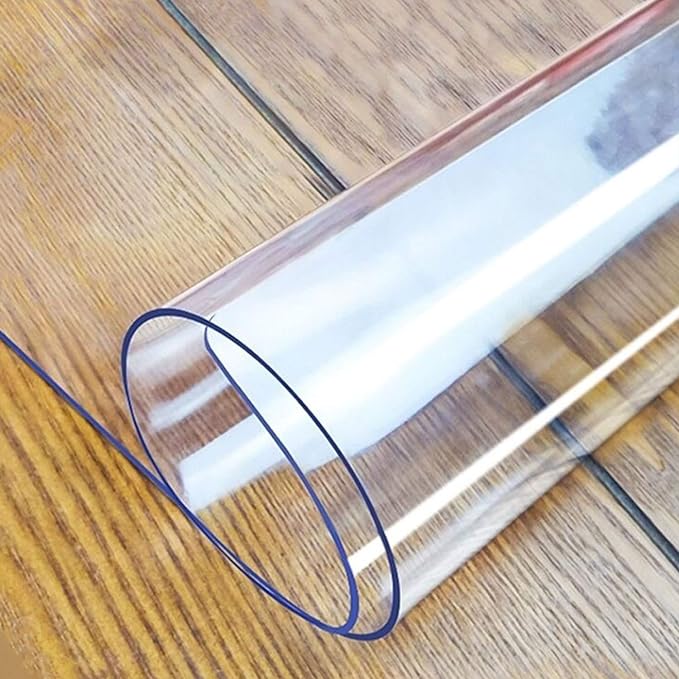 LovePads Clear Table Cover Protector, 28 x 64 Inch 2mm Thick Plastic Table Cover, Table Protector for Dining Room Table, Waterproof Dresser Cover Top for Kitchen, Coffee, Writing Desk