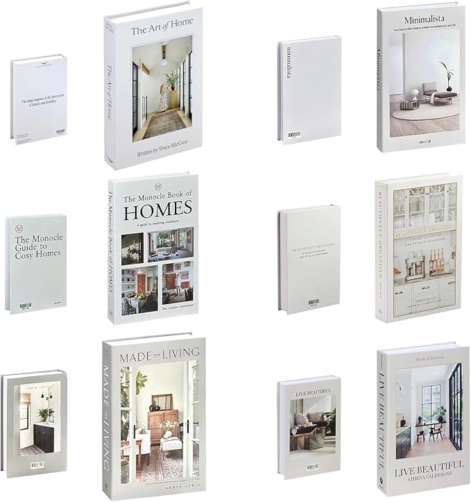 6PCS Decorative Books for Coffee Table-Faux Books for Decoration-Coffee Table Decor-Hardboard Fake Decorative Book for Bookshelf Home Decor Display