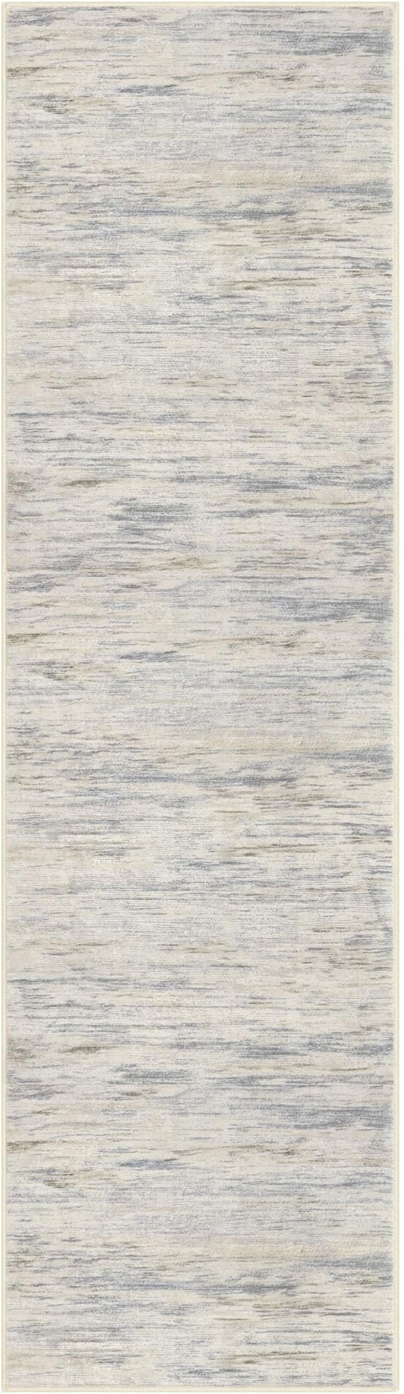 SIILOOM 2x7 Modern Abstract Runner Rug for Hallways, Gray Beige Neutral Multi Super Soft Hallway Decor Kitchen Rugs with Non-Slip, Non-Shedding Washable Rug for Hallways Entryway Laundry Indoor