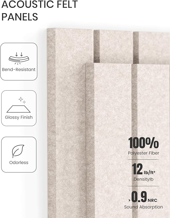 Fluxynara Large Felt Bulletin Board 48" x 36" Cork Board Alternative-12 Pack with 64 Safe Removable Adhesive Tabs, Cork Boards for Walls Cork Board for Home Office Classroom Pin Board -Oatmeal