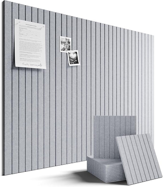 Fluxynara Large Felt Bulletin Board 48" x 36" Cork Board Alternative-12 Pack with 64 Safe Removable Adhesive Tabs, Cork Boards for Walls for Home Office Classroom Pin Board-Soft Gray