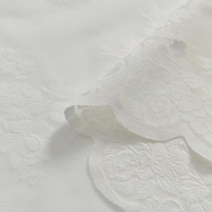 Kotile Ivory Lace Curtains 54 Inch Length for Bedroom, Country Rustic Floral Sheer Lace Curtains 2 Panels Set, Rod Pocket Privacy Window Lace Curtain Panels, 42 x 54 Inch Each, Ivory