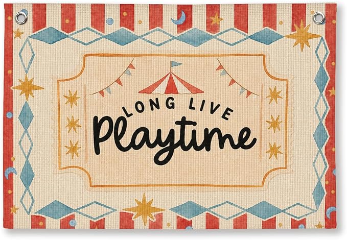 Playroom Kids Wall Decor, Toddler Playroom Decor Hanging Linen Banner,Play Room Wall Decor for Nursery Boys Girls, 20x30 Inch
