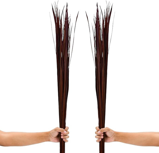 Leewadee Tall Vase Filler, Natural Grass Stems – 2 Bunches of Colored Branches for Vases, Carefully Dried Twigs for Home and Bar Decoration, 45 inches, Bordeaux