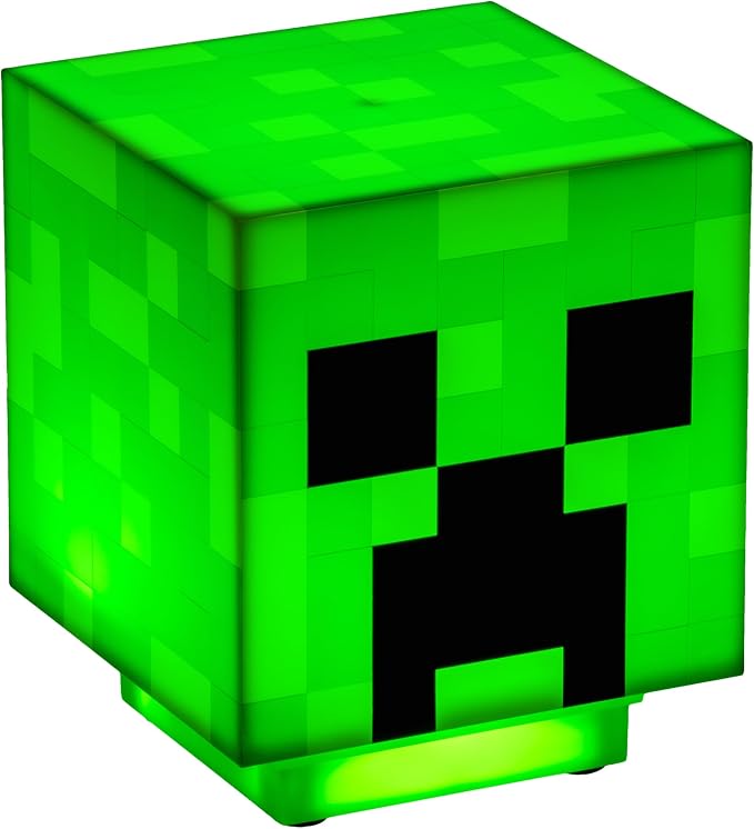Paladone Minecraft Creeper Desk Light with Official Creeper Sounds, Handheld Night Light for Kids Room or Gamer Décor - Licensed Minecraft Gifts