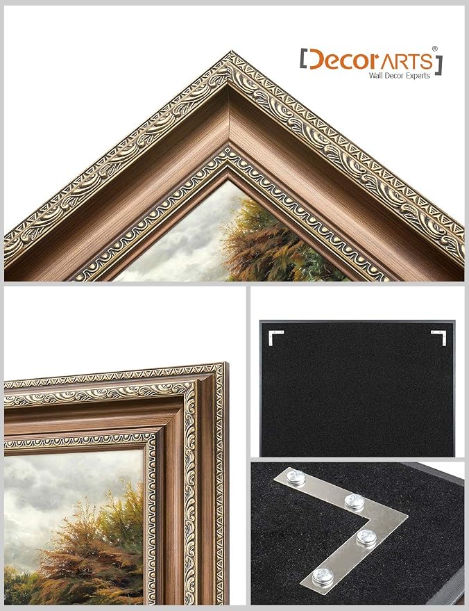 DECORARTS - River Landscape 1903 by Peder Mork Monsted. Giclee Prints on Acid Free Cotton Canvas. Classic Art Reproduction in Fine Art Frame. Total Size w/Frame: 28.75x20.75 in