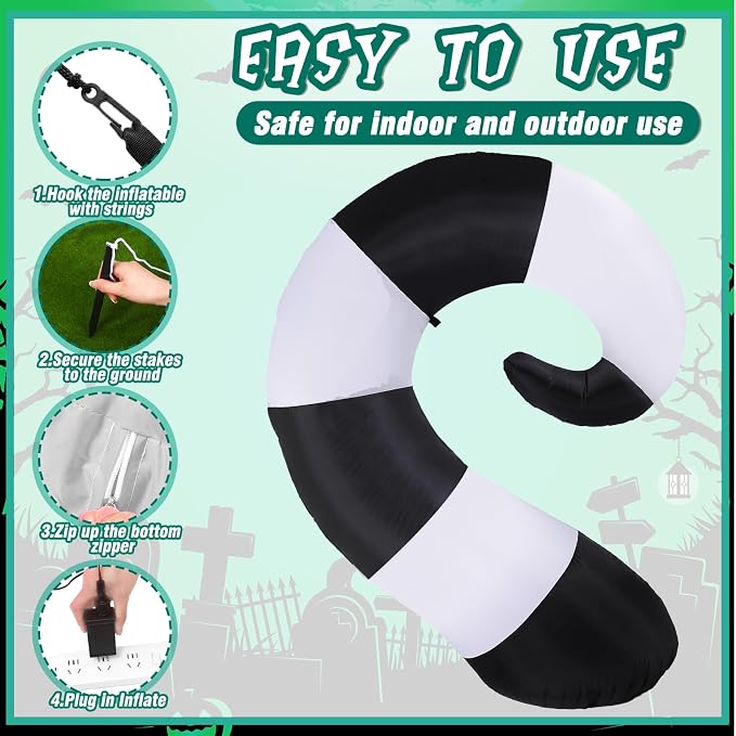 VIHOSE 4.69 ft Halloween Worm Inflatable Decoration Blow up Inflatable Worm Built-in LED Lights for Halloween Outdoor Garden Lawn Scary Party Decor