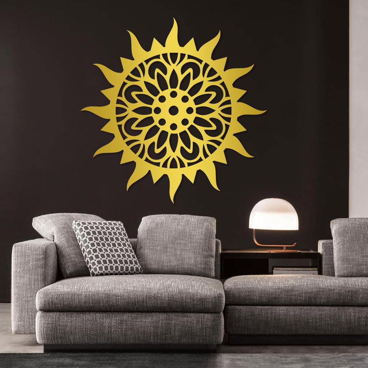 Sunburst Metal Wall Decor, Metal Sun Wall Decor, Metal Sun Flower Wall Art, Outdoor Metal Sun Wall Art, Sun Burst Wall Decor, Home Decor, Patio Decor, Wall Art for Living Room, Bedroom (White, 35"x35"|90x90cm)
