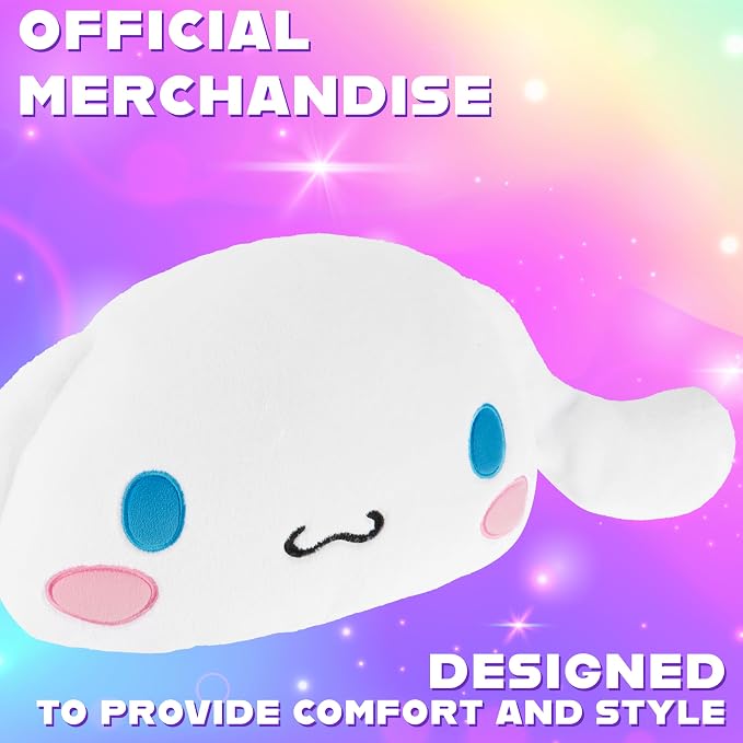 Hello Kitty Sanrio Plush Cushion Pillow, Plush Throw Pillow Fluffy Cushion Kawaii Decor Cinnamoroll Kuromi, Gifts for Teens, Women (White Cinnamoroll, L15.7 x W15.4)