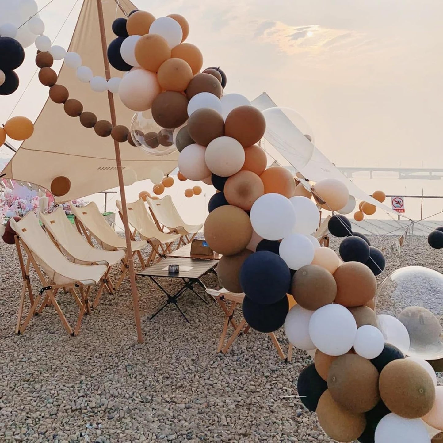 130pcs Coffee Brown Balloons Different Sizes 18" 12" 10" 5" Tan Latex Balloon Garland Arch Kit for Birthday Baby Shower Graduation Wedding Gender Reveal Anniversary Party Decorations