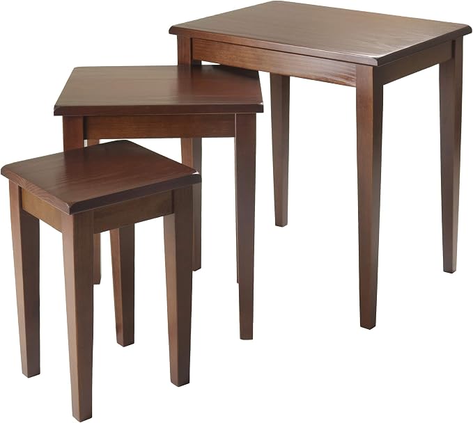 Winsome Regalia Nesting Accent Tables, for Living Room, Walnut, Set of 3