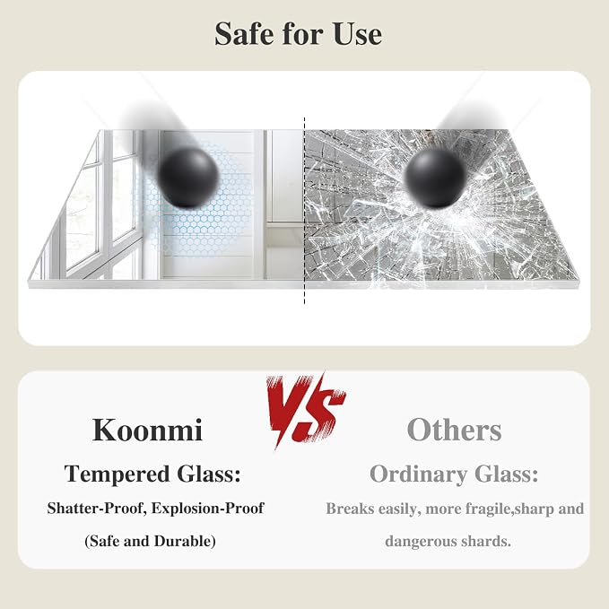 Koonmi Silver Rectangle Wall Mirror, 30x55 Inch Bathroom Mirror, Aluminum Frame Vanity Mirror for Entryway, Living Room, Bedroom Bathroom, Hangs Horizontally or Vertically