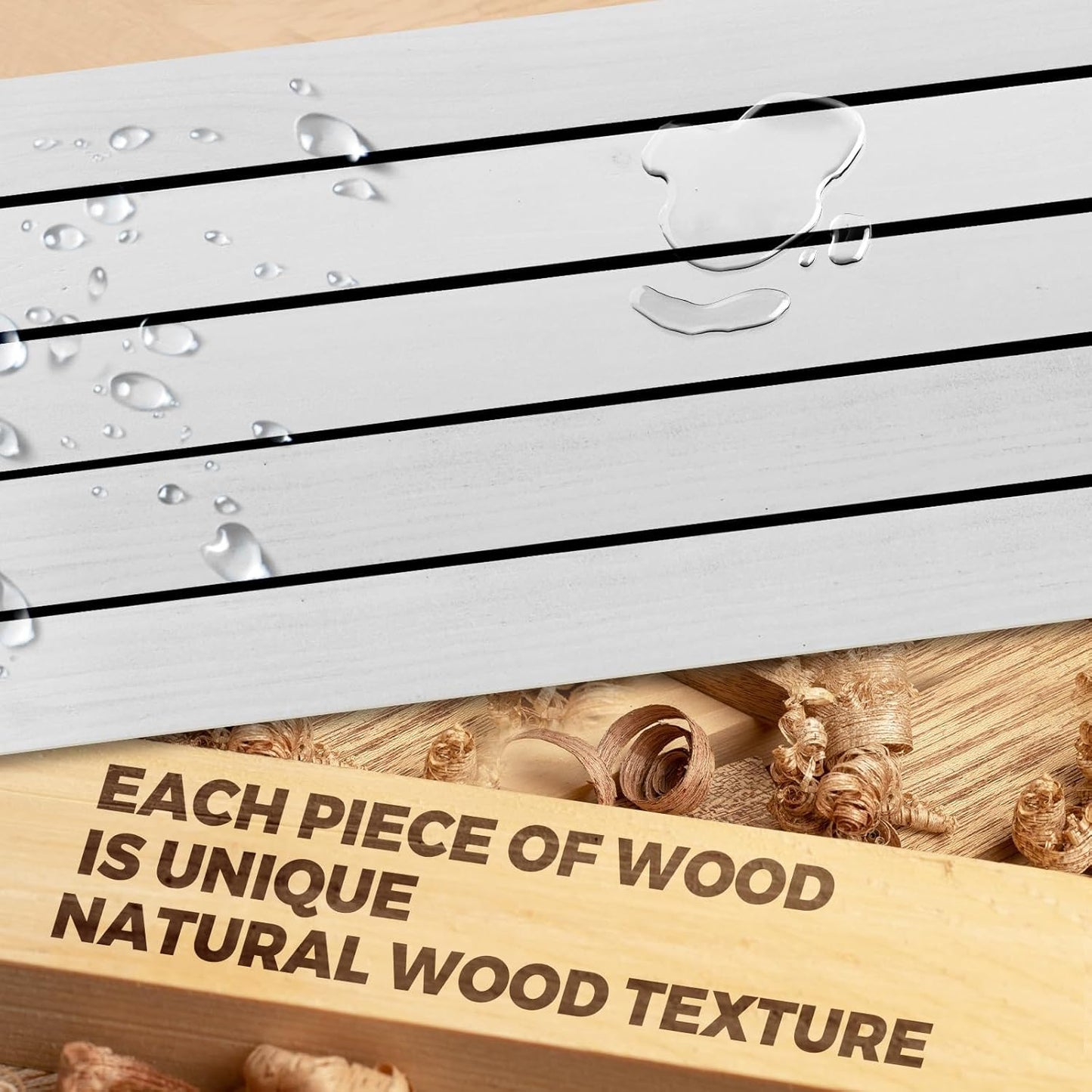 3-Pack Floating Wall Shelves, 24-Inch Rustic White Wooden Shelves for Storage and Décor, Easy Installation for Living Room, Bedroom, and Kitchen