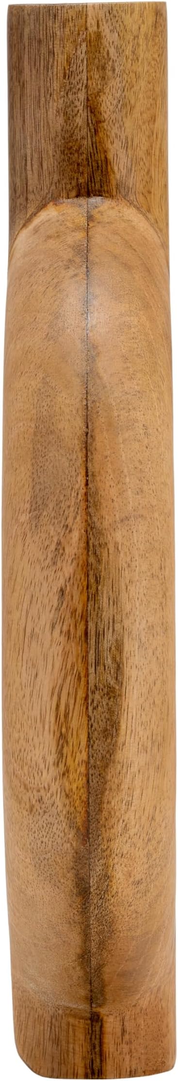 Mango Wood Vase, Modern Donut Vase Design – Accent for Sculptural Display, Decorative Modern Flower Vase – Flower Holder for Stems or Greenery, Living Room or Office Shelf, Home Decor – 14", Brown
