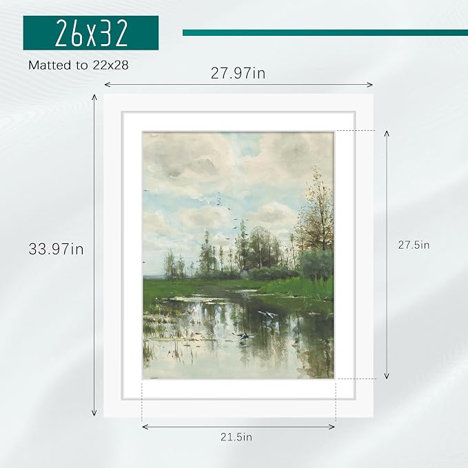 Picrit 26x32 Picture Frame 3 Pack, White Poster Frame, Display Poster 22 x 28 with Mat or 26 x 32 without Mat for Horizontal or Vertical Wall Mounting