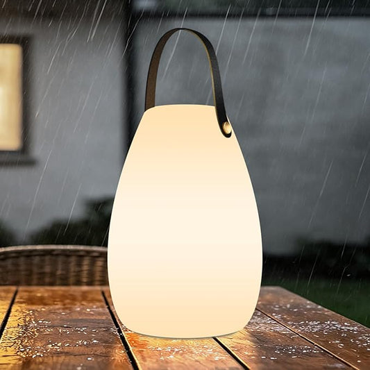 uuffoo Rechargeable Portable Table Lamp, Cordless RGB Lantern with Remote, Decorative LED Night Light, IP44 Waterproof Indoor Outdoor Lamp for Bedroom Patio Garden Wedding Party