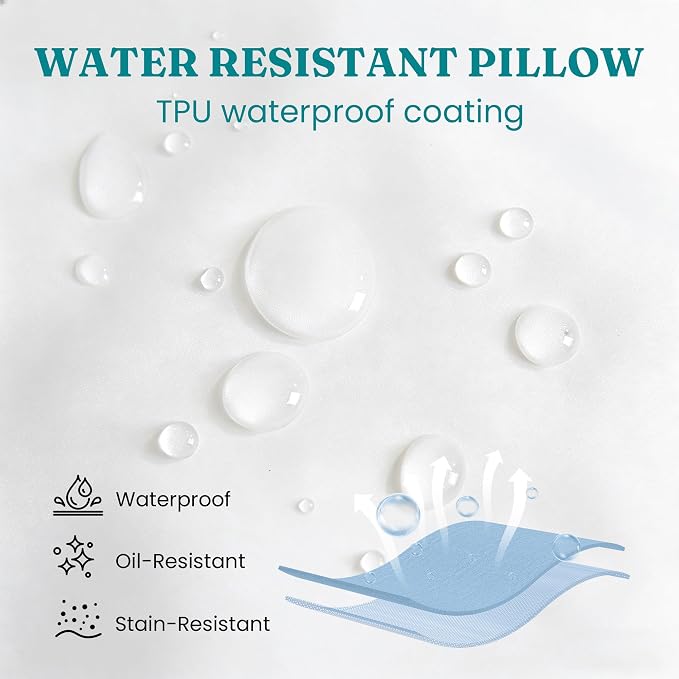Oubonun 22x22 Outdoor Pillow Inserts (Pack of 2) - Square Waterproof Throw Pillow - Decorative Throw Pillows Insert for Couch Sofa Bed Patio Furniture - White Pillows