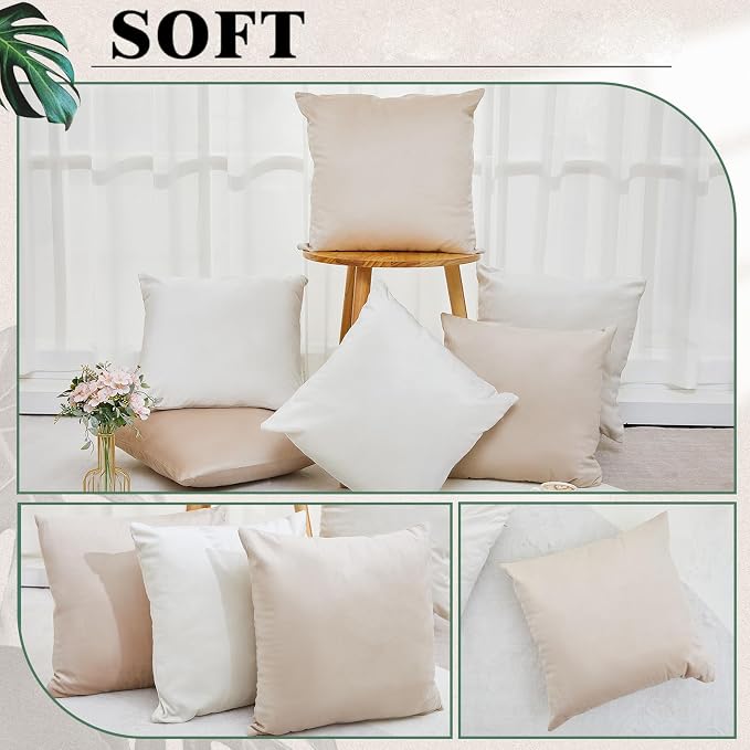Berlune 6 Pcs Morandi Picnic Velvet Throw Pillow Covers 18" x 18" Decorative Cushion Cases Soft Pillowcase Coquette Party Accessories Picnic Couch Sofa Bed Chair Home Decor, No Inserts